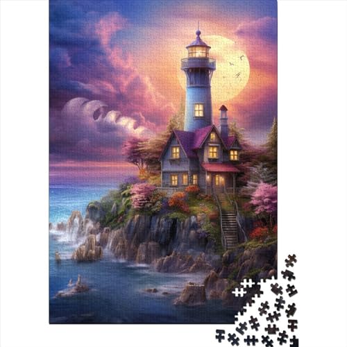 Küstenleuchtturms Puzzles 1000-teilige Schwer Puzzle Spielzeug Lernspiel Impossible Herausforderungsspielzeug Für Erwachsene Kinder 1000pcs (75x50cm) von DHBANEIOK