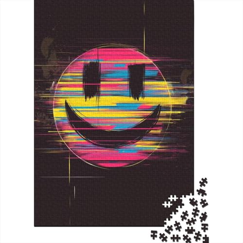 Lächeln Puzzles 1000-teilige Schwer Puzzle Spielzeug Lernspiel Impossible Herausforderungsspielzeug Für Erwachsene Kinder 1000pcs (75x50cm) von DHBANEIOK