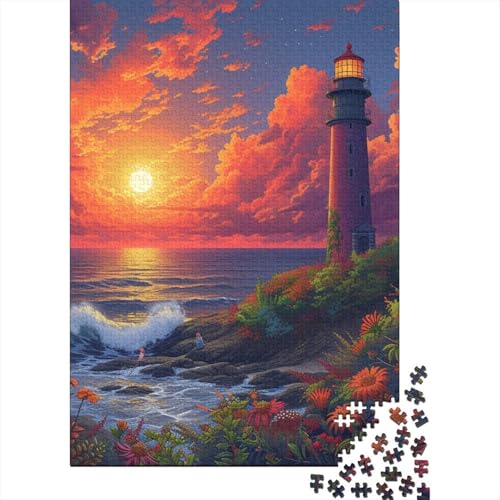 Leuchtturm Puzzles 1000 Teile Schwer Puzzle Spielzeug Lernspiel Impossible Herausforderungsspielzeug Für Erwachsene Kinder 1000pcs (75x50cm) von DHBANEIOK