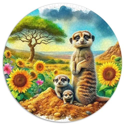 Meerkat Puzzle 1000 Teile Schwer Puzzle Spielzeug Pädagogisches Spiel Impossible Herausforderungsspielzeug Für Erwachsene Kinder 1000pcs (67.5x67.5cm) von DHBANEIOK