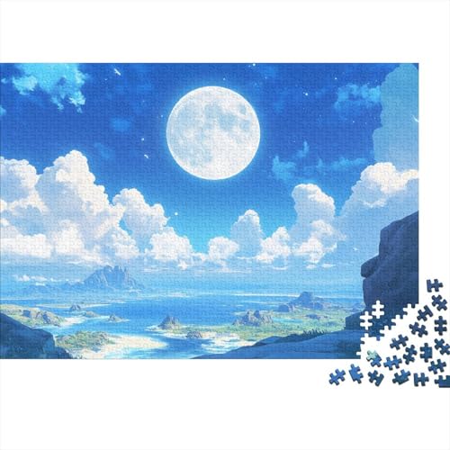 Mond Puzzle 1000 Teile Schwer Puzzle Spielzeug Lernspiel Impossible Herausforderungsspielzeug Für Erwachsene Kinder 1000pcs (75x50cm) von DHBANEIOK