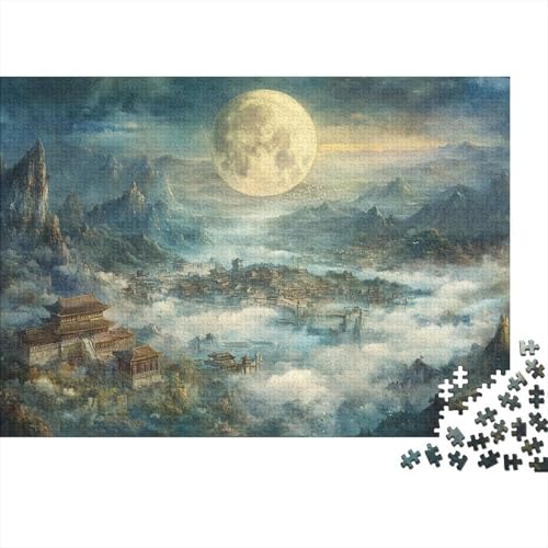 Mond Puzzle 1000 Teile Schwer Puzzle Spielzeug Lernspiel Impossible Herausforderungsspielzeug Für Erwachsene Kinder 1000pcs (75x50cm) von DHBANEIOK
