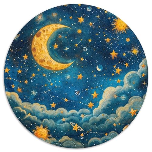 Mond and Stars Puzzle 1000 Teile Schwer Puzzle Spielzeug Pädagogisches Spiel Impossible Herausforderung Spielzeug Für Erwachsene Kinder 1000pcs (67.5x67.5cm) von DHBANEIOK