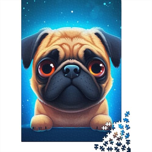 Mops Puzzles 1000 Teile Schwer Puzzle Spielzeug Pädagogisches Spiel Impossible Herausforderungsspielzeug Für Erwachsene Kinder 1000pcs (75x50cm) von DHBANEIOK
