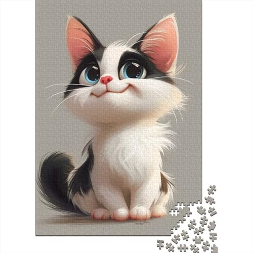 Niedliche Katze Puzzles 1000 Teile Schwer Puzzle Spielzeug Pädagogisches Spiel Impossible Herausforderung Spielzeug Für Erwachsene Und Kinder Ab 12 Jahren 1000pcs (75x50cm) von DHBANEIOK