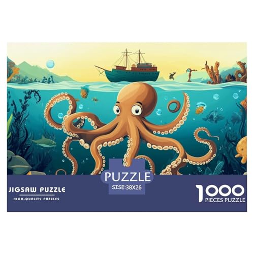 Octopus Puzzle 1000 Teile Schwer Puzzle Spielzeug Lernspiel Impossible Herausforderung Spielzeug Für Erwachsene Kinder 38x26cm/1000pcs von DHBANEIOK