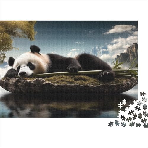 Panda Puzzle 1000-teilige Schwer Puzzle Spielzeug Lernspiel Impossible Herausforderungsspielzeug Für Erwachsene Und Kinder Ab 14 Jahren 1000pcs (75x50cm) von DHBANEIOK