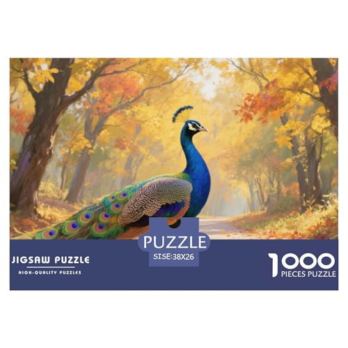Pavo Real Puzzle 1000-teilige Schwer Puzzle Spielzeug Lernspiel Impossible Herausforderungsspielzeug Für Erwachsene Und Kinder Ab 14 Jahren 38x26cm/1000pcs von DHBANEIOK
