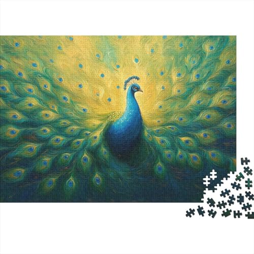 Pfau Puzzle 1000 Teile Schwer Puzzle Spielzeug Pädagogisches Spiel Impossible Herausforderungsspielzeug Für Erwachsene Kinder 1000pcs (75x50cm) von DHBANEIOK