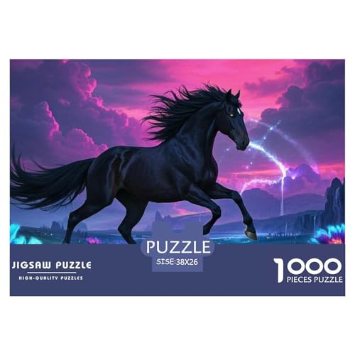 Pferd Puzzle 1000 Teile Schwer Puzzle Spielzeug Pädagogisches Spiel Impossible Herausforderungsspielzeug Für Erwachsene Kinder 38x26cm/1000pcs von DHBANEIOK