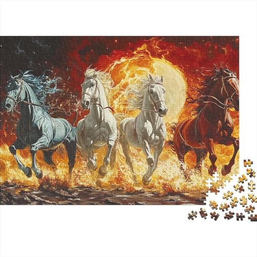 Pferd Puzzles 1000 Teile Schwer Puzzle Spielzeug Lernspiel Impossible Herausforderungsspielzeug Für Erwachsene Kinder 1000pcs (75x50cm) von DHBANEIOK