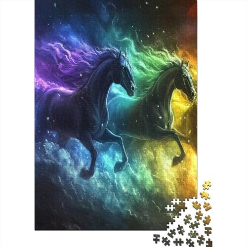 Pferd Puzzles 1000 Teile Schwer Puzzle Spielzeug Lernspiel Impossible Herausforderungsspielzeug Für Erwachsene Kinder 1000pcs (75x50cm) von DHBANEIOK