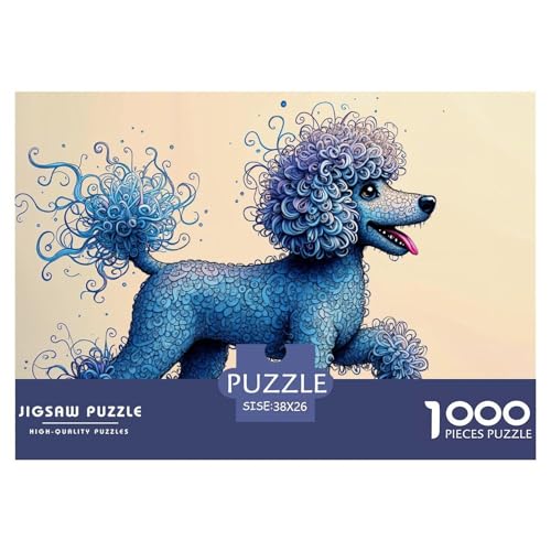 Poodle Puzzle 1000 Teile Schwer Puzzle Spielzeug Lernspiel Impossible Herausforderungsspielzeug Für Erwachsene Kinder 38x26cm/1000pcs von DHBANEIOK