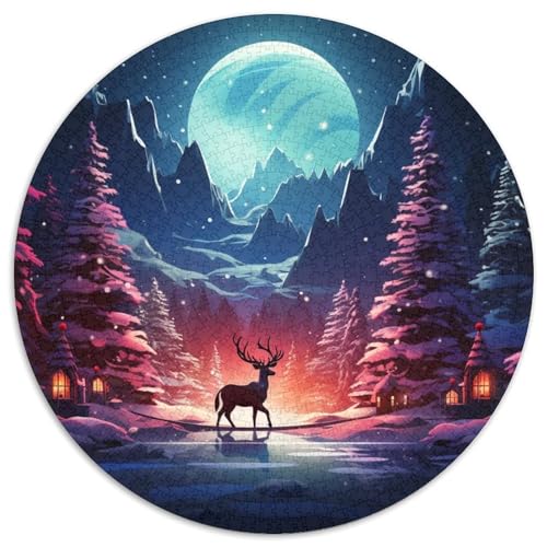 Rentiere Puzzle 1000-teilige Schwer Puzzle Spielzeug Lernspiel Impossible Herausforderungsspielzeug Für Erwachsene Und Kinder Ab 12 Jahren 1000pcs (67.5x67.5cm) von DHBANEIOK