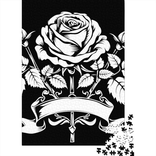 Rose Puzzles 1000 Teile Schwer Puzzle Spielzeug Lernspiel Impossible Herausforderung Spielzeug Für Erwachsene Und Kinder Ab 12 Jahren 1000pcs (75x50cm) von DHBANEIOK