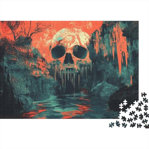 Schädel Puzzle 1000-teilige Schwer Puzzle Spielzeug Lernspiel Impossible Herausforderung Spielzeug Für Erwachsene Kinder 1000pcs (75x50cm) von DHBANEIOK