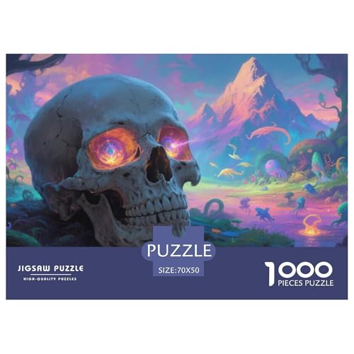 Schädel Puzzles 1000 Teile Schwer Puzzle Spielzeug Pädagogisches Spiel Impossible Herausforderungsspielzeug Für Erwachsene Kinder 70x50cm/1000pcs von DHBANEIOK