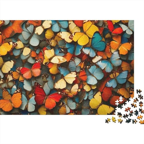 Schmetterling Puzzle 1000 Teile Schwer Puzzle Spielzeug Lernspiel Impossible Herausforderung Spielzeug Für Erwachsene Kinder 1000pcs (75x50cm) von DHBANEIOK