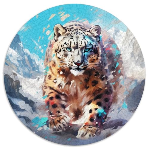 SchneeLeopard Puzzles 1000 Teile Schwer Puzzle Spielzeug Lernspiel Impossible Herausforderung Spielzeug Für Erwachsene Kinder 1000pcs (67.5x67.5cm) von DHBANEIOK