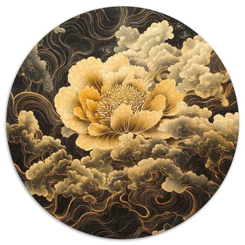 Schwarze Goldblume Puzzle 1000-teilige Schwer Puzzle Spielzeug Pädagogisches Spiel Impossible Herausforderungsspielzeug Für Erwachsene Kinder 1000pcs (67.5x67.5cm) von DHBANEIOK