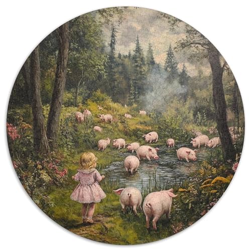 Schwein Puzzle 1000 Teile Schwer Puzzle Spielzeug Pädagogisches Spiel Impossible Herausforderungsspielzeug Für Erwachsene Kinder 1000pcs (67.5x67.5cm) von DHBANEIOK