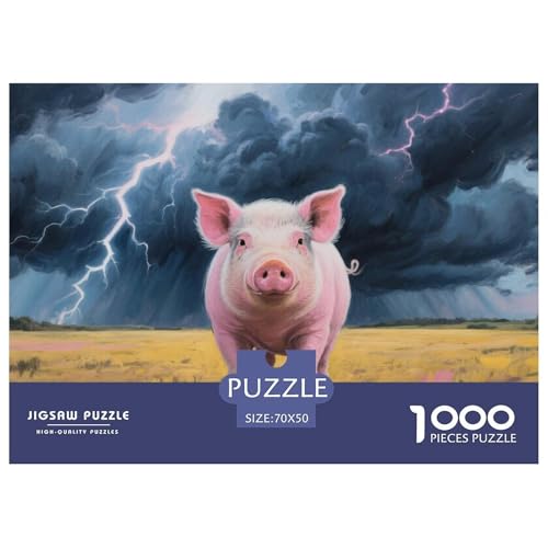 Schwein Puzzles 1000 Teile Schwer Puzzle Spielzeug Lernspiel Impossible Herausforderungsspielzeug Für Erwachsene Und Kinder Ab 14 Jahren 70x50cm/1000pcs von DHBANEIOK