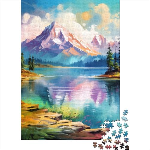 Seen and Snowy Bergs Puzzles 1000 Teile Schwer Puzzle Spielzeug Pädagogisches Spiel Impossible Herausforderung Spielzeug Für Erwachsene Und Kinder Ab 12 Jahren 1000pcs (75x50cm) von DHBANEIOK