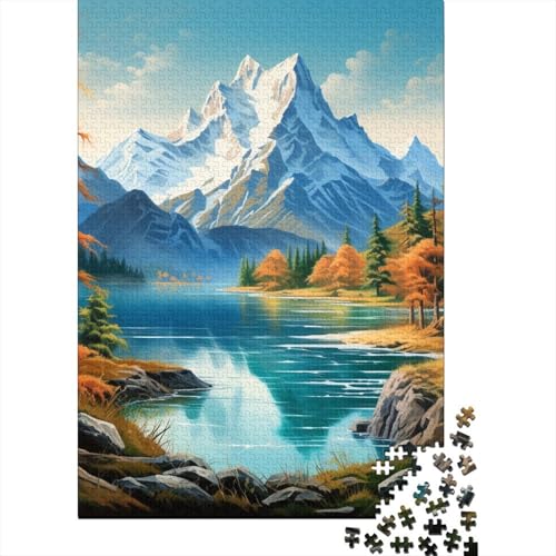Seen and Snowy Bergs Puzzles 1000 Teile Schwer Puzzle Spielzeug Pädagogisches Spiel Impossible Herausforderungsspielzeug Für Erwachsene Und Kinder Ab 12 Jahren 1000pcs (75x50cm) von DHBANEIOK