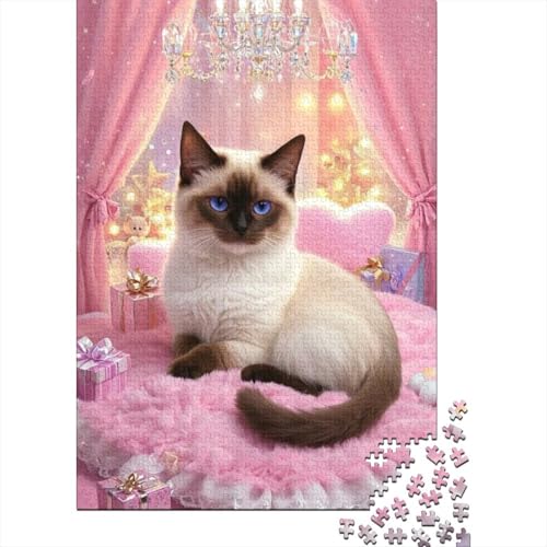 Siamkatze Puzzles 1000 Teile Schwer Puzzle Spielzeug Pädagogisches Spiel Impossible Herausforderungsspielzeug Für Erwachsene Kinder 1000pcs (75x50cm) von DHBANEIOK