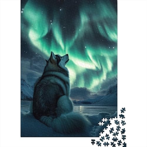Sibirischer Husky Puzzles 1000 Teile Schwer Puzzle Spielzeug Pädagogisches Spiel Impossible Herausforderung Spielzeug Für Erwachsene Kinder 1000pcs (75x50cm) von DHBANEIOK