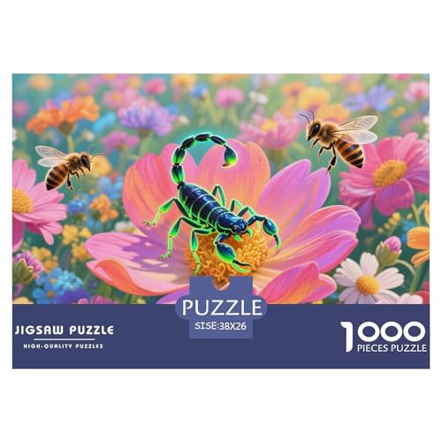 Skorpion Puzzles 1000-teilige Schwer Puzzle Spielzeug Lernspiel Impossible Herausforderungsspielzeug Für Erwachsene Kinder 38x26cm/1000pcs von DHBANEIOK