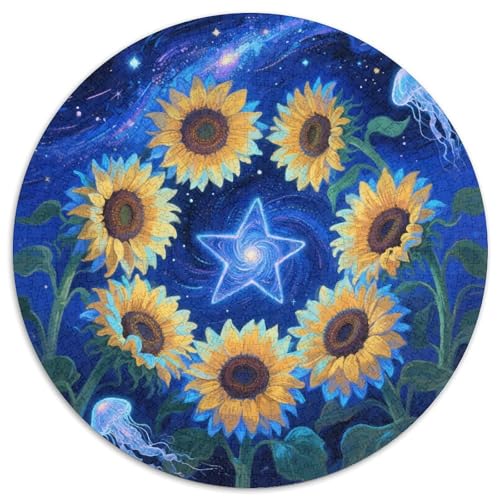 Sonnenblumen Puzzle 1000 Teile Schwer Puzzle Spielzeug Pädagogisches Spiel Impossible Herausforderungsspielzeug Für Erwachsene Kinder 1000pcs (67.5x67.5cm) von DHBANEIOK