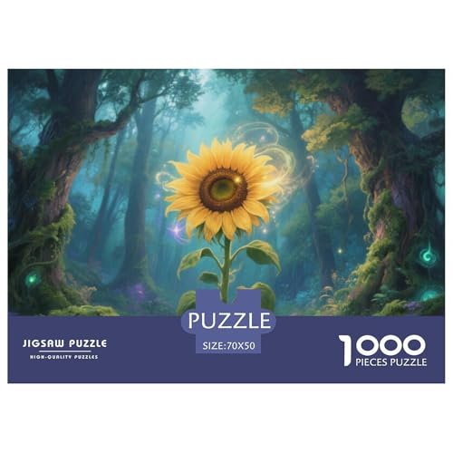 Sonnenblumen Puzzles 1000 Teile Schwer Puzzle Spielzeug Lernspiel Impossible Herausforderung Spielzeug Für Erwachsene Kinder 70x50cm/1000pcs von DHBANEIOK
