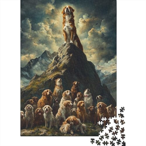 St. Bernard Puzzles 1000 Teile Schwer Puzzle Spielzeug Lernspiel Impossible Herausforderung Spielzeug Für Erwachsene Kinder 1000pcs (75x50cm) von DHBANEIOK
