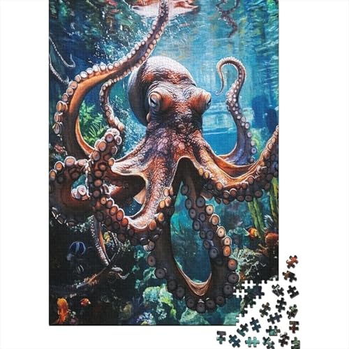 Tintenfisch Puzzles 1000 Teile Schwer Puzzle Spielzeug Lernspiel Impossible Herausforderungsspielzeug Für Erwachsene Kinder 1000pcs (75x50cm) von DHBANEIOK