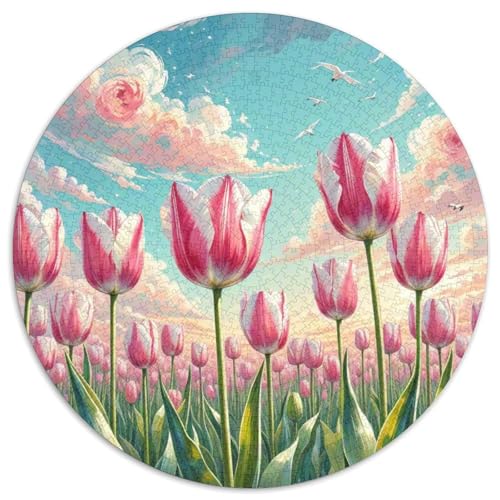 Tulpen Puzzle 1000-teilige Schwer Puzzle Spielzeug Lernspiel Impossible Herausforderungsspielzeug Für Erwachsene Kinder 1000pcs (67.5x67.5cm) von DHBANEIOK