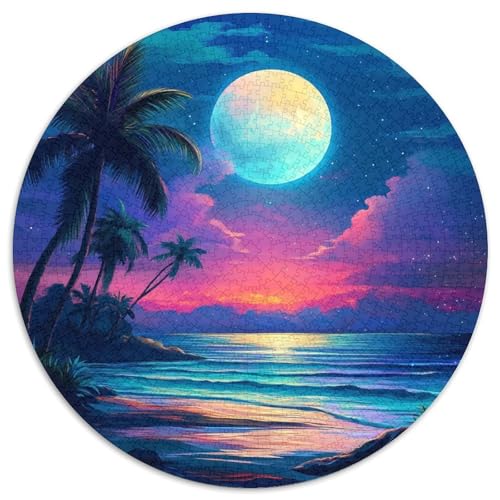 Under The Mond Strand Puzzle 1000 Teile Schwer Puzzle Spielzeug Lernspiel Impossible Herausforderungsspielzeug Für Erwachsene Kinder 1000pcs (67.5x67.5cm) von DHBANEIOK