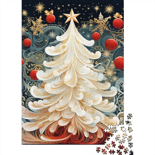 Weihnachtsbaum Puzzle 1000-teilige Schwer Puzzle Spielzeug Lernspiel Impossible Herausforderung Spielzeug Für Erwachsene Kinder 1000pcs (75x50cm) von DHBANEIOK