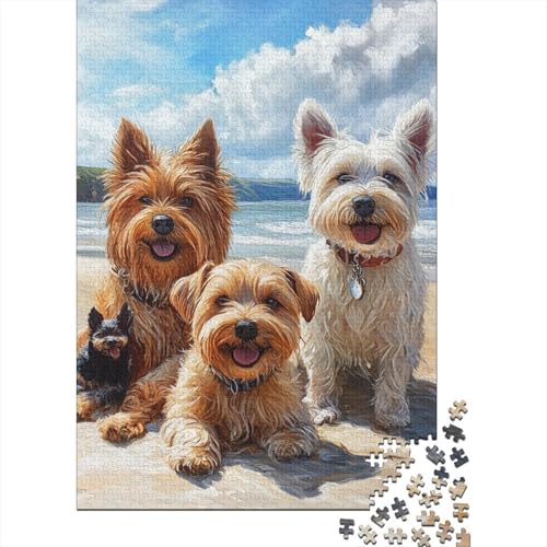 West Highland White Terrier 1000 Stück Puzzles Für Erwachsene Stress Abbauen Familien-Puzzlespiel 1000-teiliges Puzzle Lernspiel Spielzeug Geschenk Puzzel 1000pcs (75x50cm) von DHBANEIOK