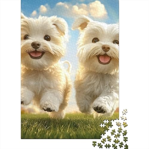 West Highland White Terrier 1000 Stück Puzzles Für Erwachsene Stress Abbauen Familien-Puzzlespiel 1000-teiliges Puzzle Lernspiel Spielzeug Geschenk Puzzel 1000pcs (75x50cm) von DHBANEIOK