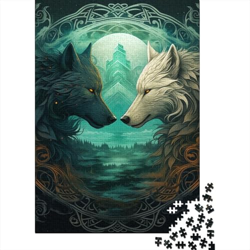 Wolf Puzzle 1000 Teile Schwer Puzzle Spielzeug Lernspiel Impossible Herausforderungsspielzeug Für Erwachsene Kinder 1000pcs (75x50cm) von DHBANEIOK