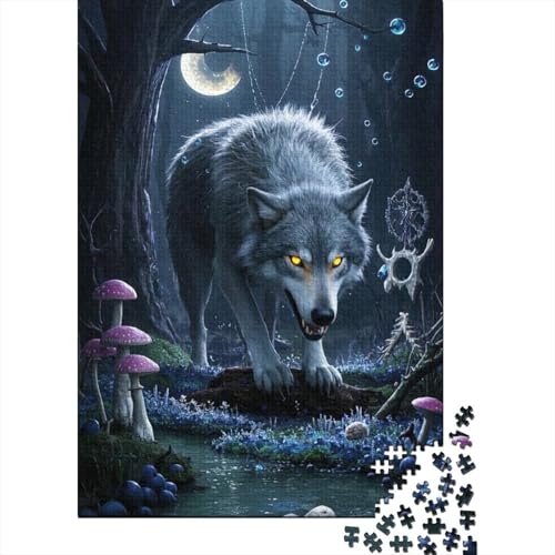 Wolf Puzzle 1000 Teile Schwer Puzzle Spielzeug Lernspiel Impossible Herausforderungsspielzeug Für Erwachsene Kinder 1000pcs (75x50cm) von DHBANEIOK