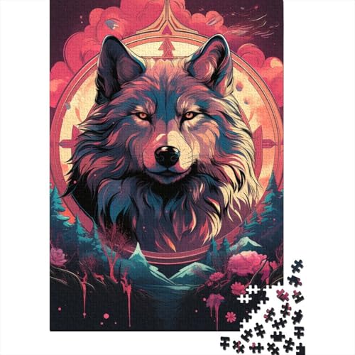 Wolf Puzzle 1000 Teile Schwer Puzzle Spielzeug Pädagogisches Spiel Impossible Herausforderungsspielzeug Für Erwachsene Kinder 1000pcs (75x50cm) von DHBANEIOK