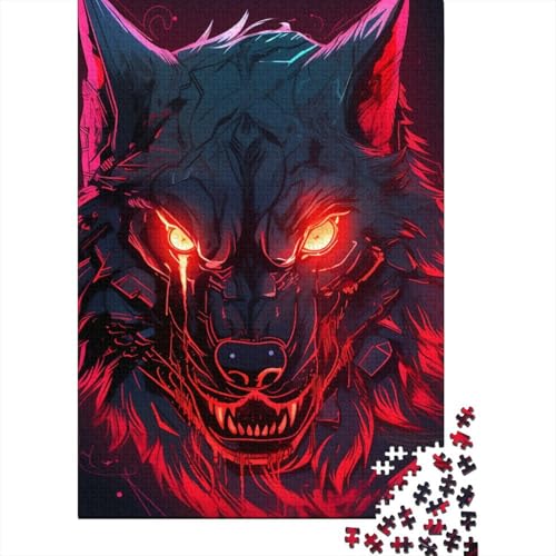 Wolf Puzzle 1000-teilige Schwer Puzzle Spielzeug Pädagogisches Spiel Impossible Herausforderungsspielzeug Für Erwachsene Und Kinder Ab 14 Jahren 1000pcs (75x50cm) von DHBANEIOK