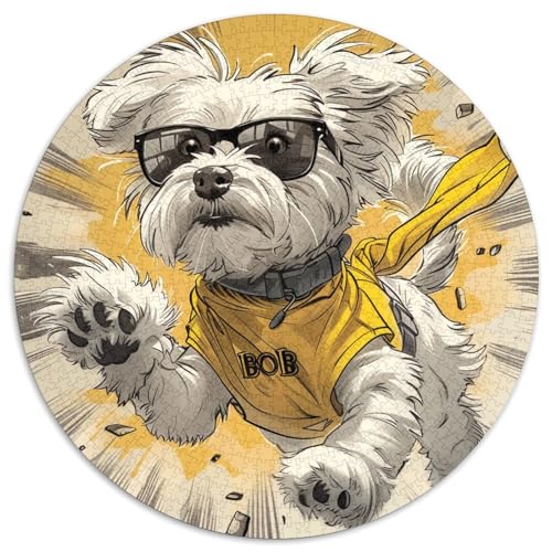 maltesisch Hund Puzzles 1000 Teile Schwer Puzzle Spielzeug Lernspiel Impossible Herausforderungsspielzeug Für Erwachsene Und Kinder in Bewährter 1000pcs (67.5x67.5cm) von DHBANEIOK