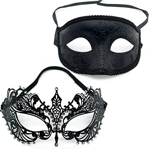 DHER Augenmaske Maskerade Maske Spitze Augenmaske Maskerade 2-teiliges Party-Metall-Diamant-Eisen-Masken-Set, Maskerade-Maskerade-Masken, Paar-Maskerade-Masken Augenklappen, Halloween Masken DHER Augenmaske Maskerade Maske Spitze Augenmaske Maskerade 2-teiliges Party-Metall-Diamant-Eisen-Masken-Set, Maskerade-Maskerade-Masken, Paar-Maskerade-Masken Augenklappen, Halloween Masken von DHER