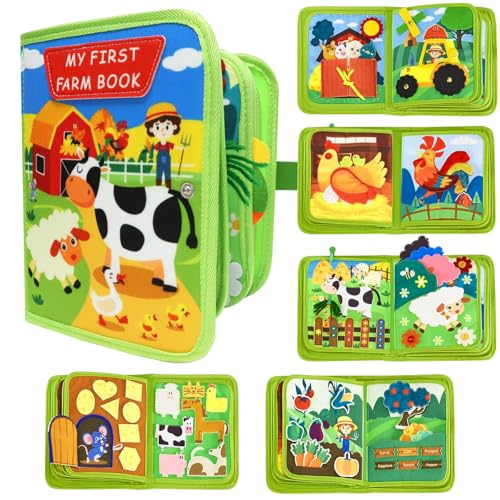 DHINCHANSAIB Busy Board Montessori - Interaktives Lernbuch für Kinder (1-3 Jahre) - sensorisches Quiet Book aus Filz - Lustige Lernaktivitäten, praktisch für Reisen von DHINCHANSAIB