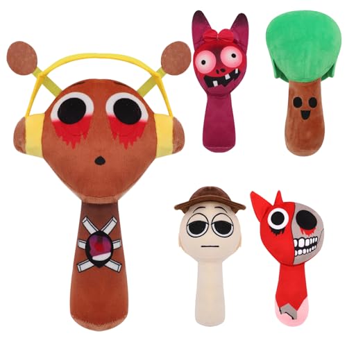 DHINCHANSAIB Sprunki Plush Plüschtier Sprunki – Weiches Plüsch-Spielzeug für Weihnachten und Geburtstag für Erwachsene und Kinder (Dark Brown) von DHINCHANSAIB
