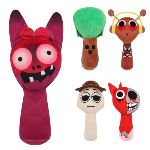 DHINCHANSAIB Sprunki Plush Plüschtier Sprunki – Weiches Plüsch-Spielzeug für Weihnachten und Geburtstag für Erwachsene und Kinder (Dark Pink) von DHINCHANSAIB