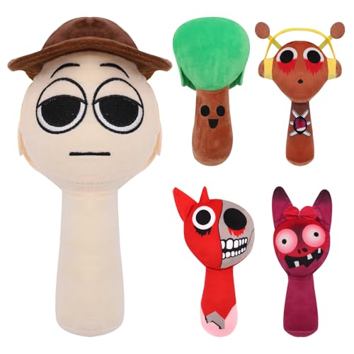 DHINCHANSAIB Sprunki Plush Plüschtier Sprunki - Weiches Plüsch-Spielzeugkissen für Weihnachten und Geburtstag für Erwachsene und Kinder (Apricot) von DHINCHANSAIB